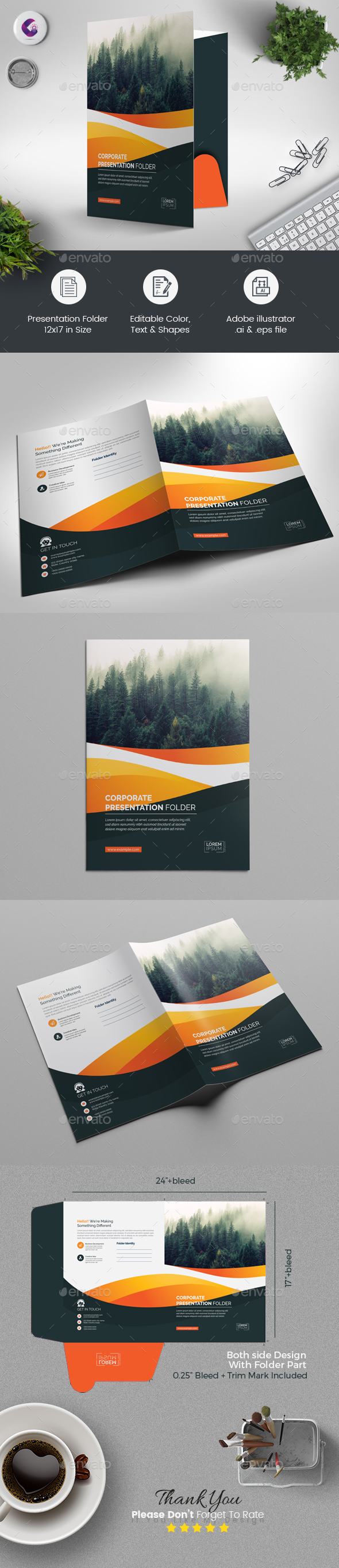 Corporate Presentation Folder - Stationery Print Templates