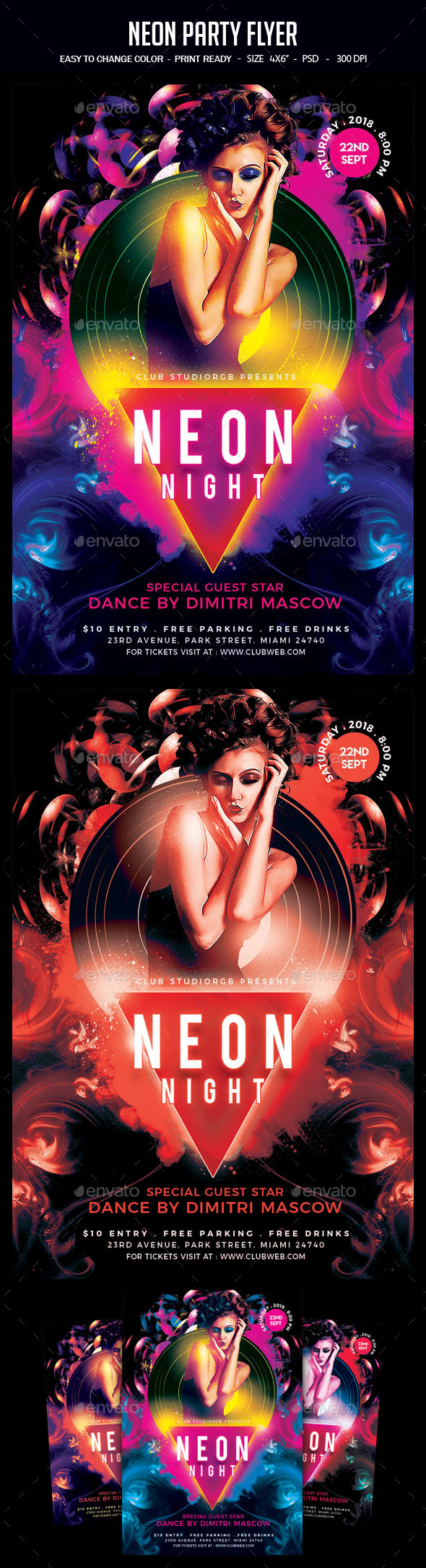 neon party flyer by studiorgb graphicriver