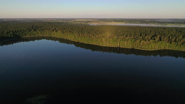 Top View of the Lake Bolta in the Forest in the Braslav Lakes National Park, the Most Beautiful alt