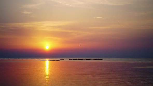 Time Lapse Sunrise Over The Sea