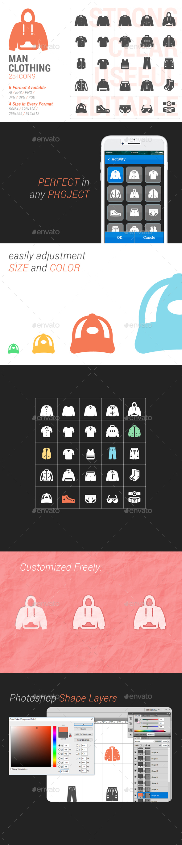 Man Clothing Filled Icon - Objects Icons