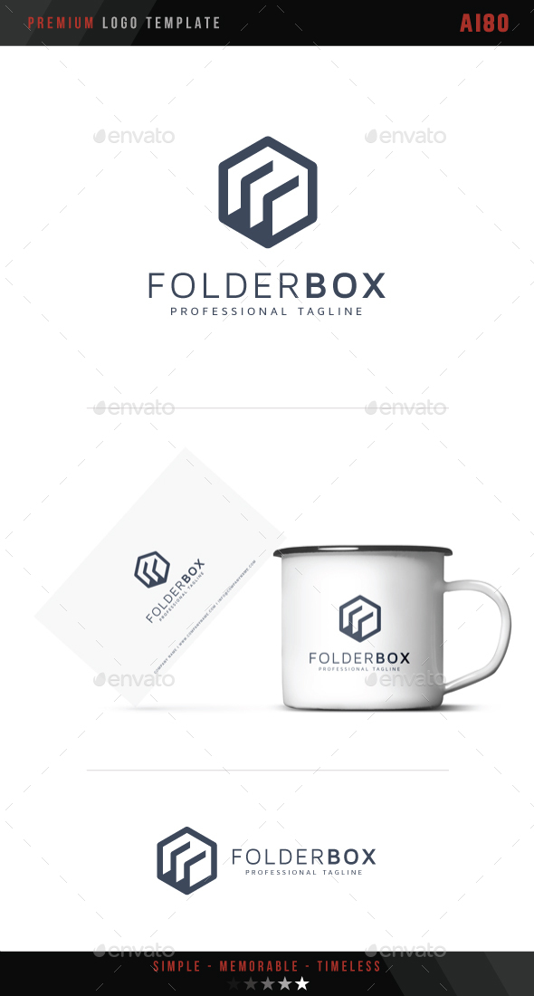 Folder Box Logo - Objects Logo Templates