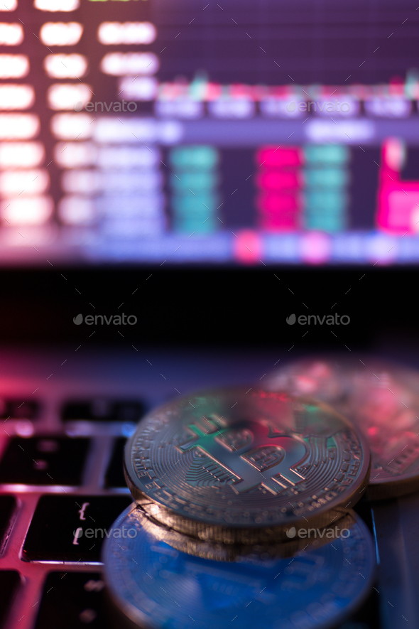 cryptocurrency and stock market business concept - Stock Photo - Images