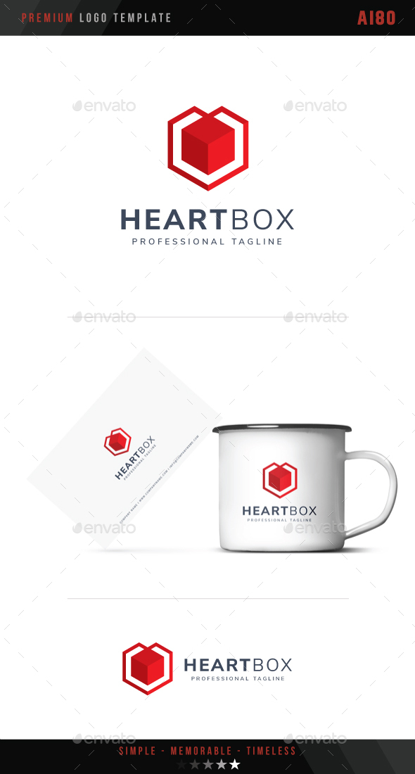 Heart Box Logo - Abstract Logo Templates