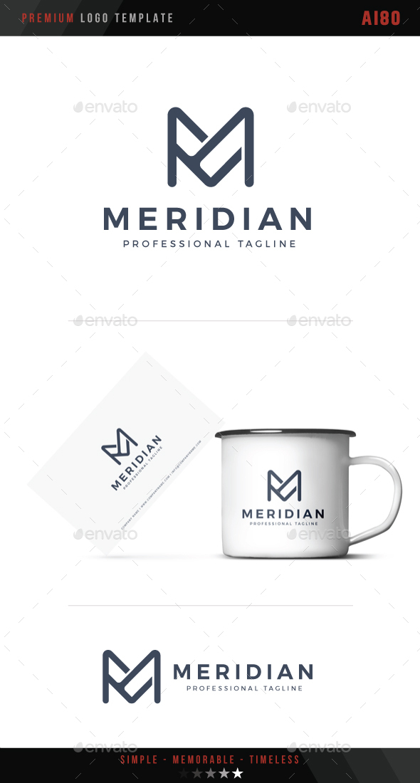 Letter M - Meridian Logo - Letters Logo Templates