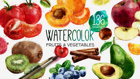Watercolor Fruits And - VideoHive 22608905
