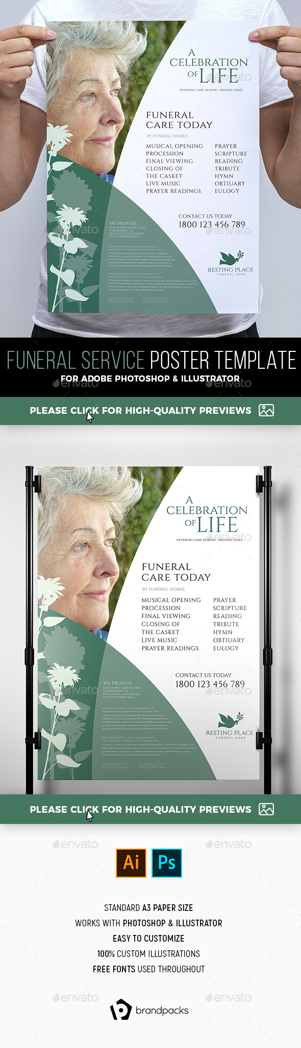 Funeral Service Poster Template In Funeral Flyer Template