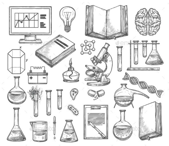 Science and Research Laboratory Vector Sketch - Miscellaneous Vectors