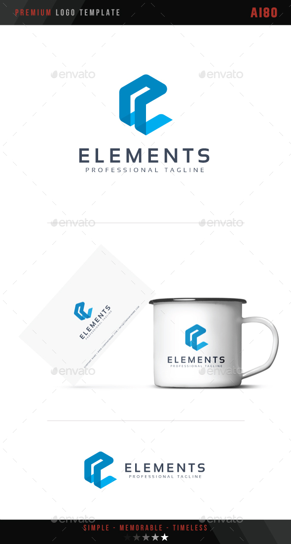 Letter E - Elements Logo - Abstract Logo Templates