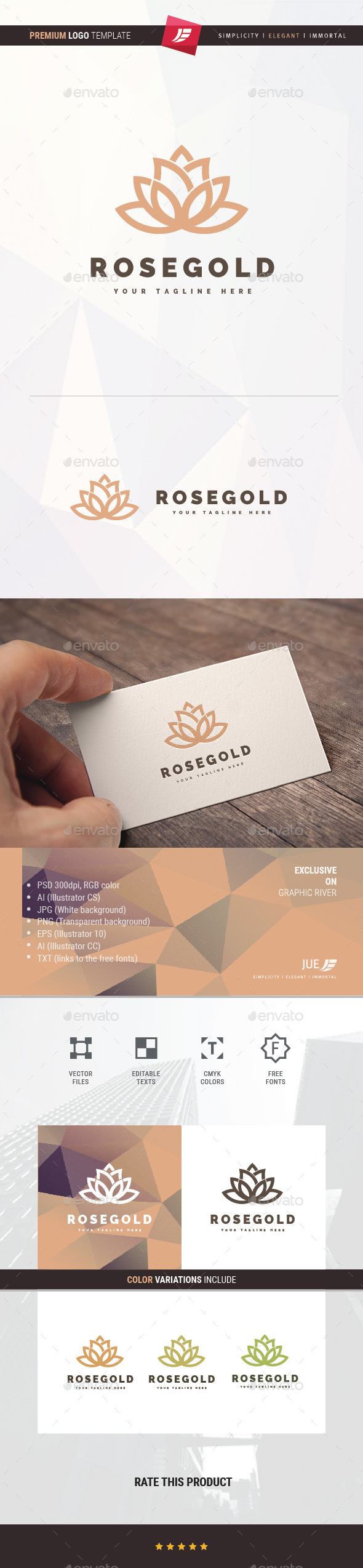 Rose Gold Logo - Nature Logo Templates