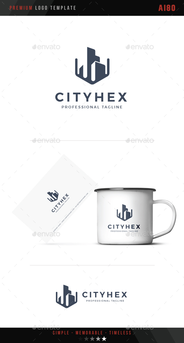 City Hex Logo - Buildings Logo Templates