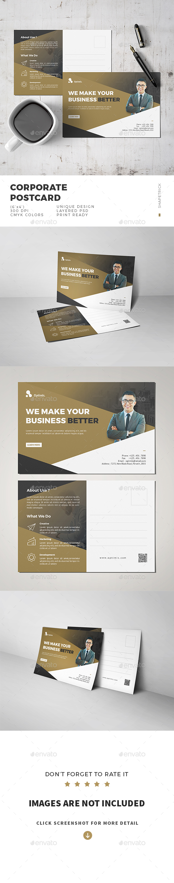 Corporate Postcard - Cards & Invites Print Templates