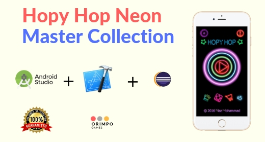 Hopy Hop Neon - iOS and XCode + Android Studio + Eclipse project collection