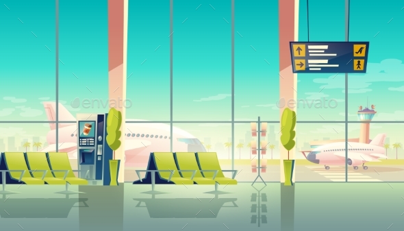 Vector Airport Hall - Travel Conceptual