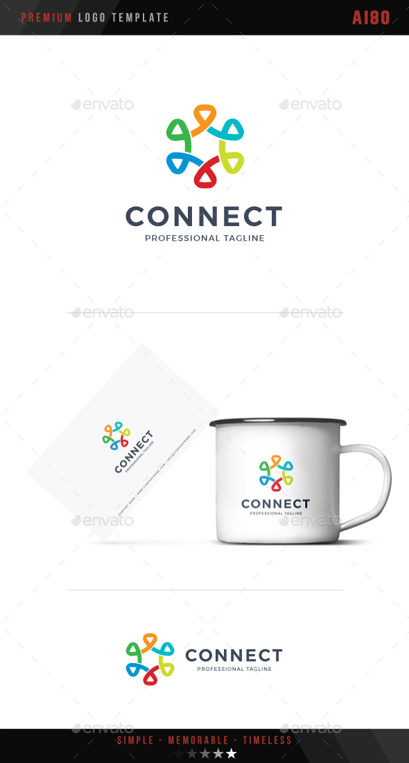 Connect Logo - Abstract Logo Templates