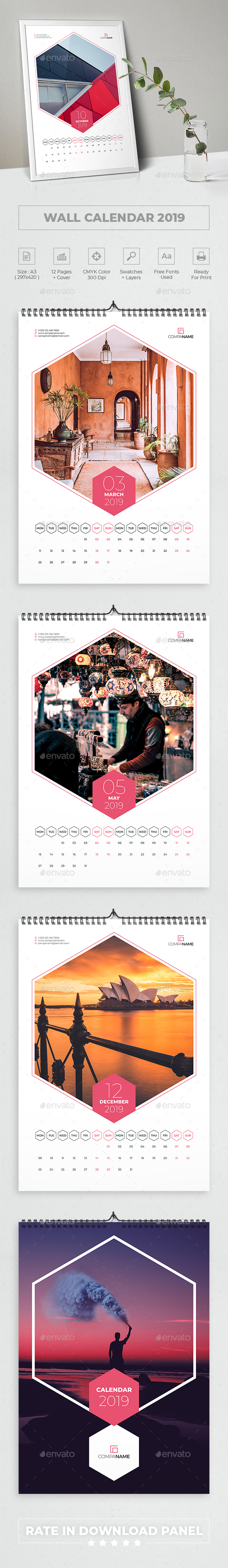 Creative Wall Calendar 2019 - Calendars Stationery