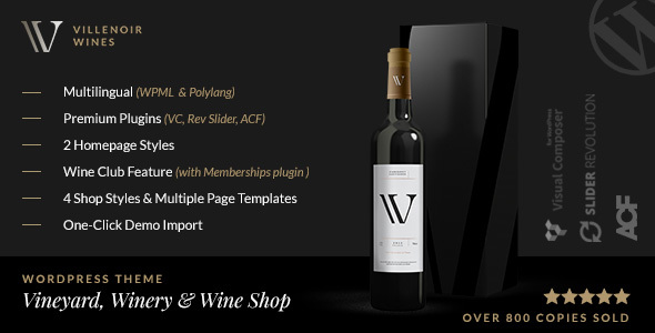 Villenoir - Vineyard, Winery & Wine Shop - Retail WordPress