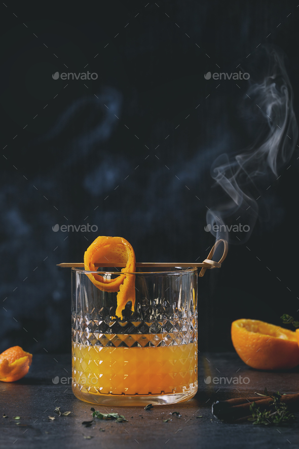 Whiskey orange Cocktail - Stock Photo - Images