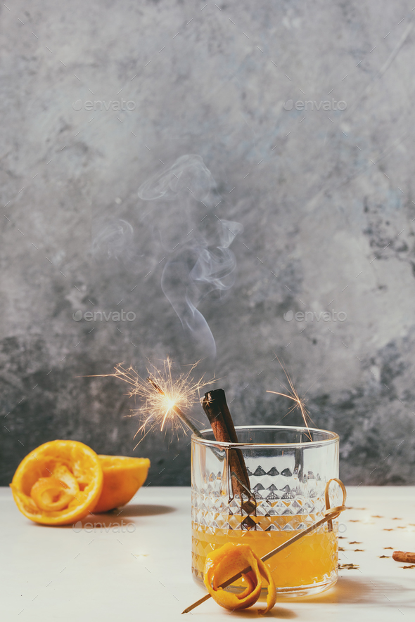 Whiskey orange Cocktail - Stock Photo - Images