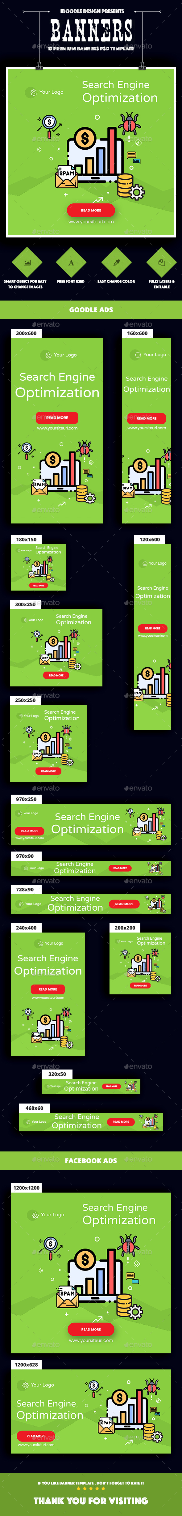 SEO Agency Banners Ad - Banners & Ads Web Elements