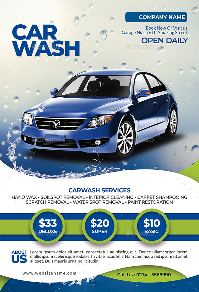 Car Wash Flyer, Print Templates | GraphicRiver