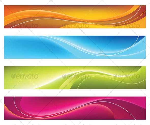 Four Colorful Banners - Backgrounds Business