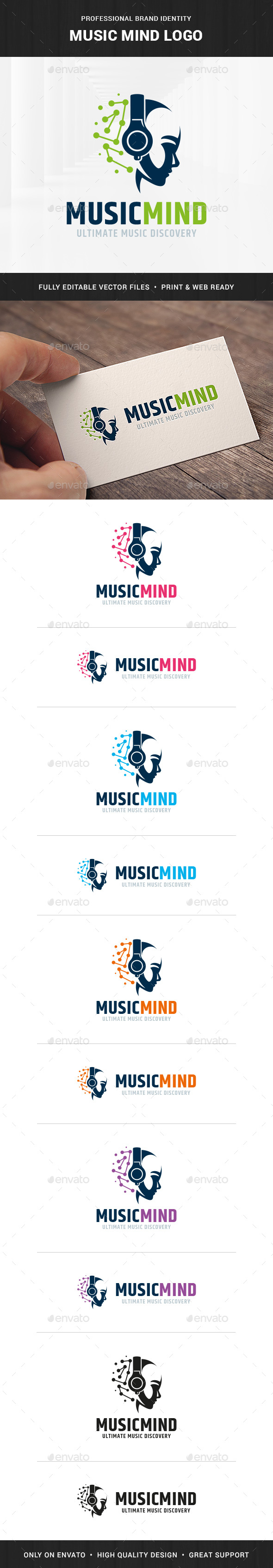 Music Mind Logo Template - Humans Logo Templates