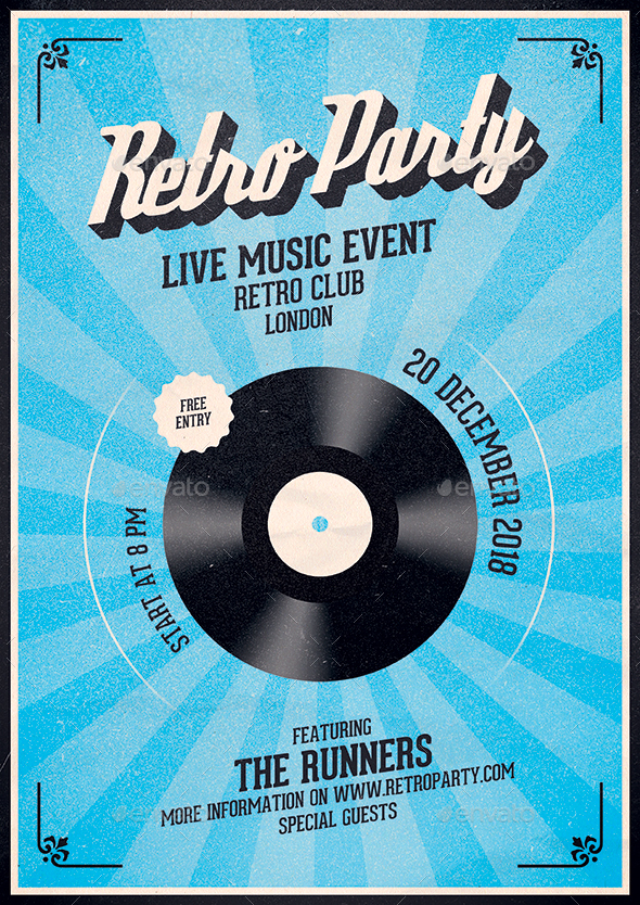 Retro Flyer/Poster - Concerts Events