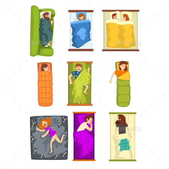 People Sleeping Set - People Characters