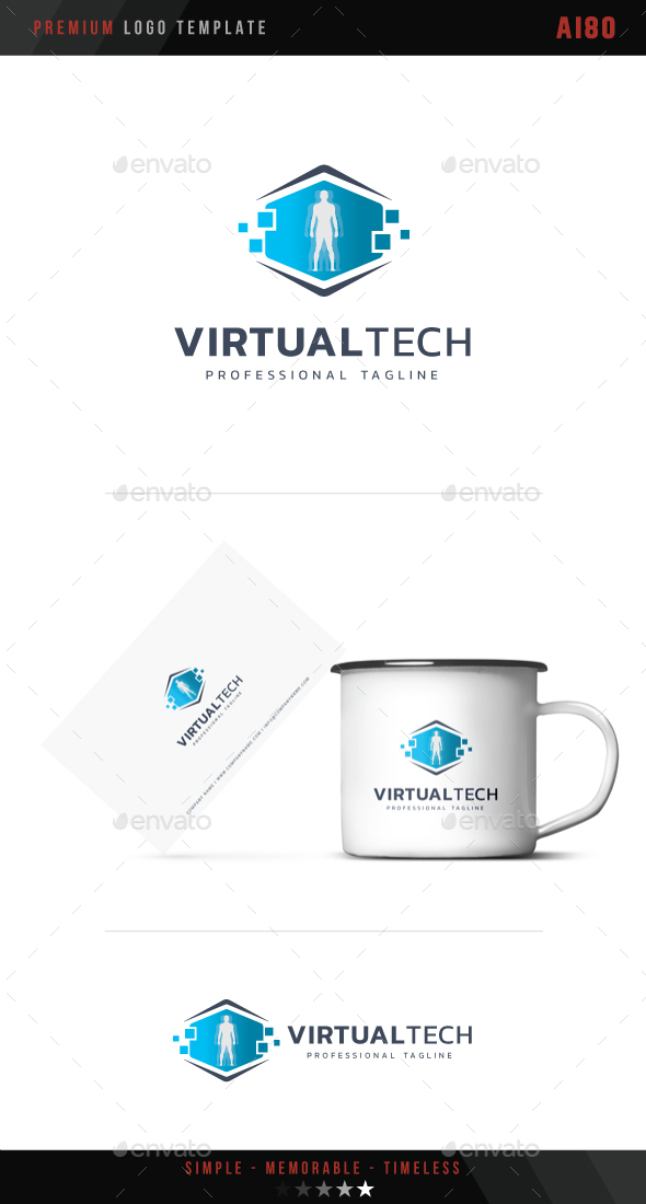 Virtual Tech Logo - Abstract Logo Templates