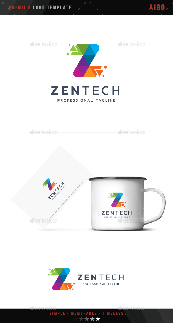 Letter Z - Zen Tech Logo - Letters Logo Templates