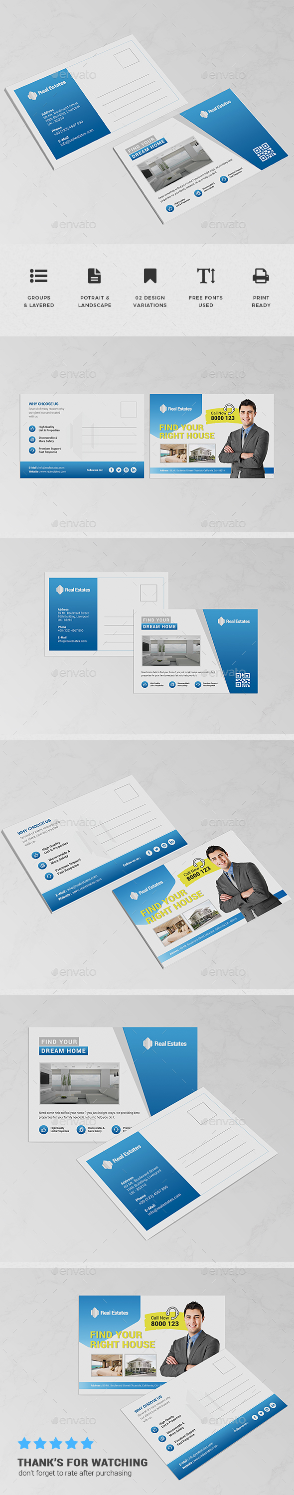 Mutlipurpose Corporate Postcard - Cards & Invites Print Templates