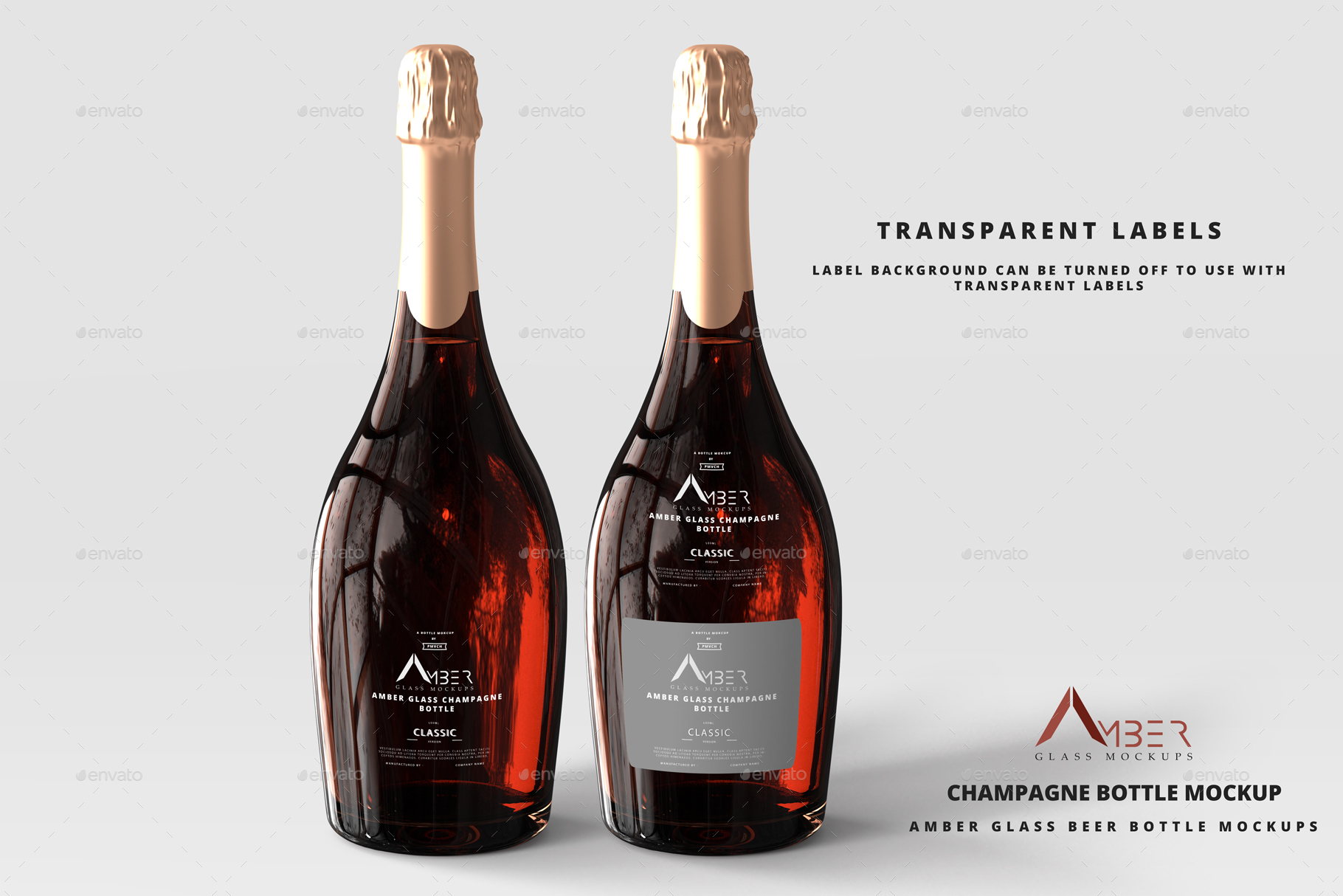 Download Amber Glass Champagne Mockup by DeltaTemplates | GraphicRiver