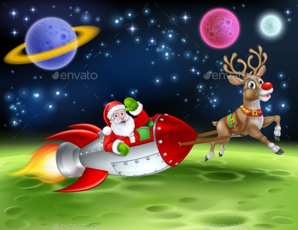 santa claus rocket sleigh space christmas cartoon christmas seasonsholidays - Christmas Cartoon Pictures santa claus rocket sleigh space christmas cartoon christmas seasonsholidays - Christmas Cartoon Pictures