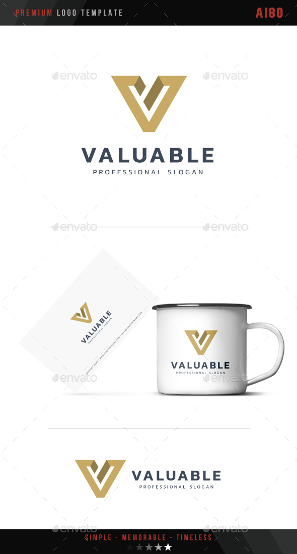 Letter V - Valuable Logo - Letters Logo Templates