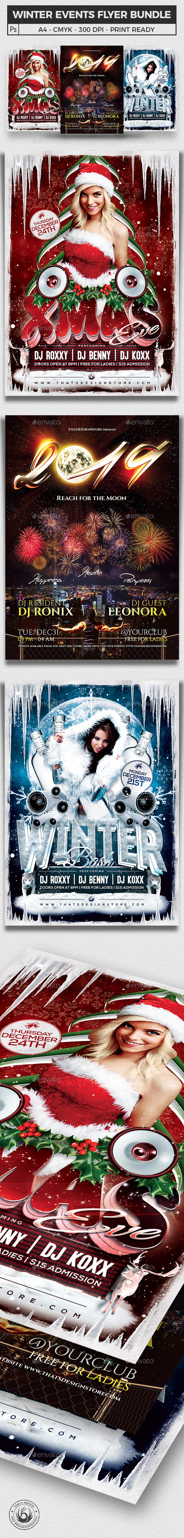 Winter Events Flyer Bundle V1 - Clubs & Parties Events