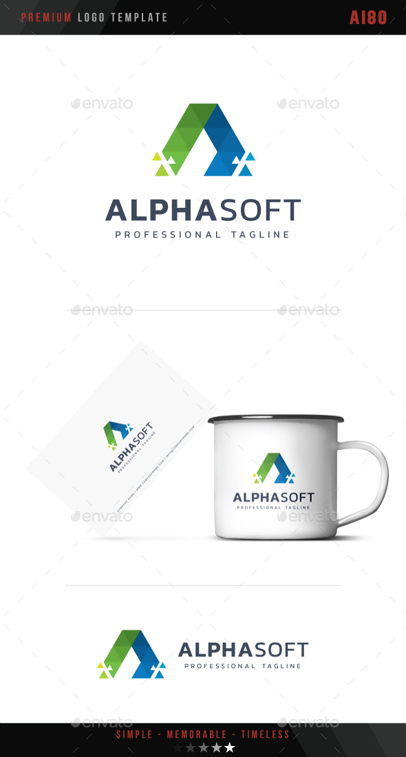 Letter A - Alpha Soft Logo - Abstract Logo Templates