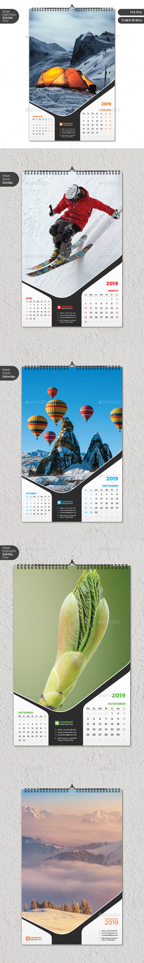 Wall Calendar 2019 - Calendars Stationery