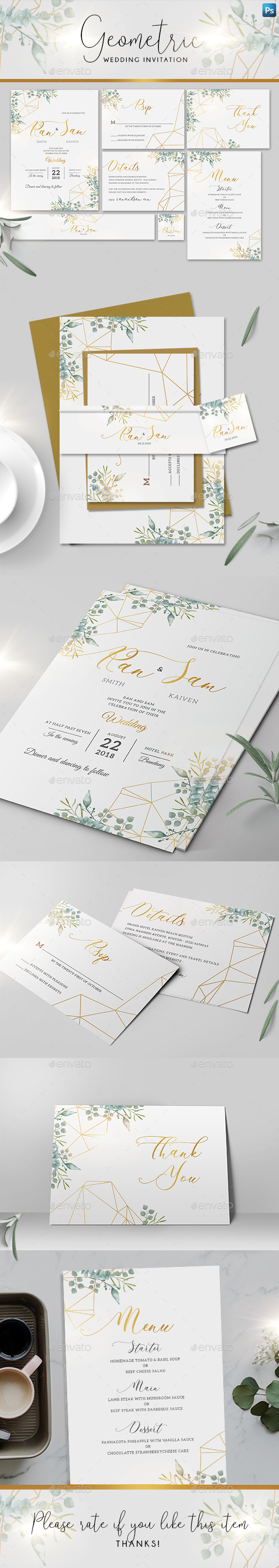 Geometric Wedding Invitation - Weddings Cards & Invites