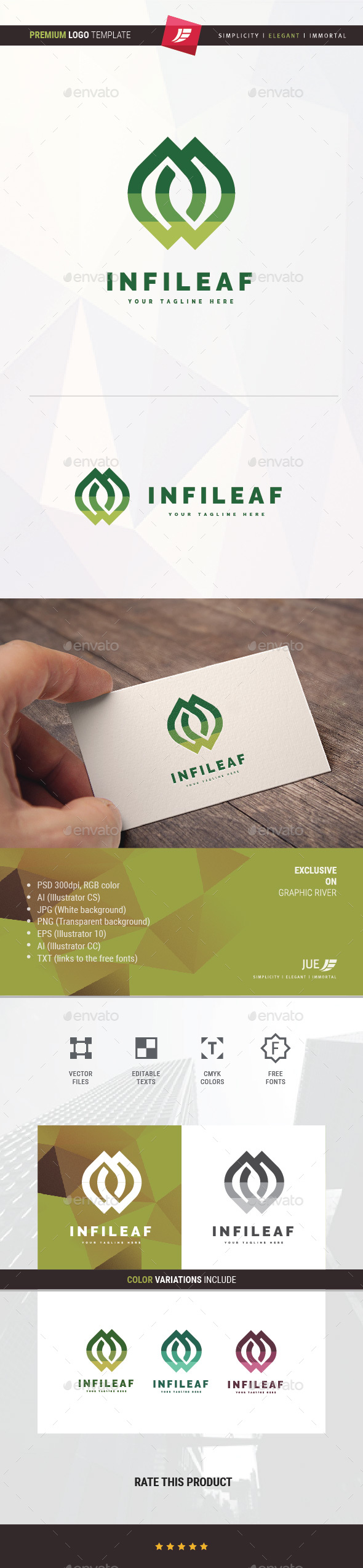 Infinity Leaf Logo - Nature Logo Templates