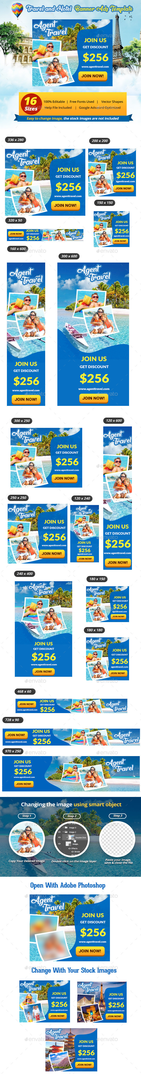 Hotel and Travel Banner Ads Template - Banners & Ads Web Elements