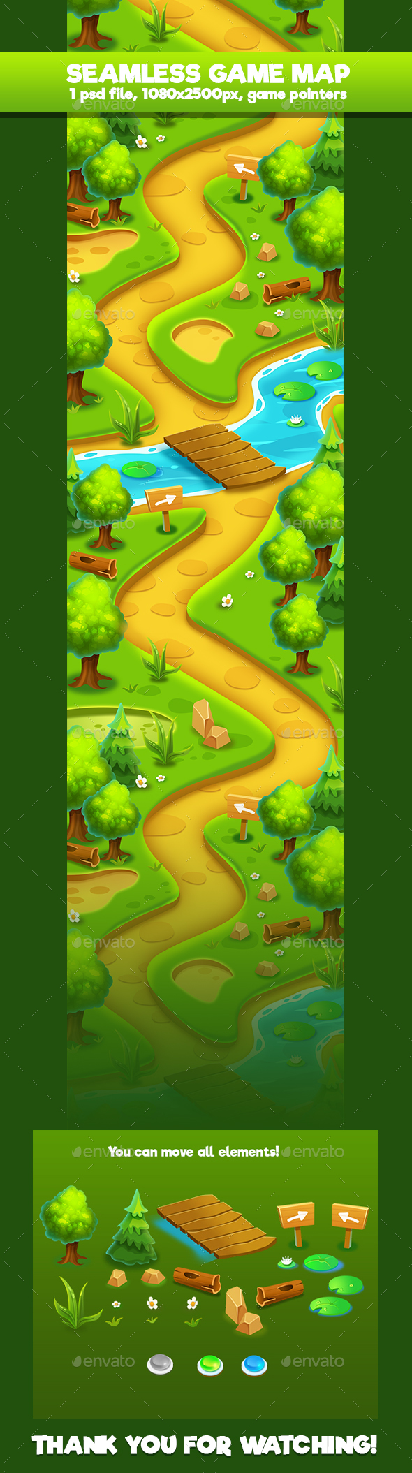 Forest Seamless Game Map - Backgrounds Game Assets