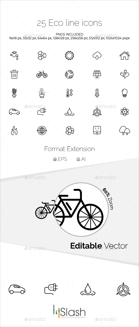 25 Eco Line Icons - Icons