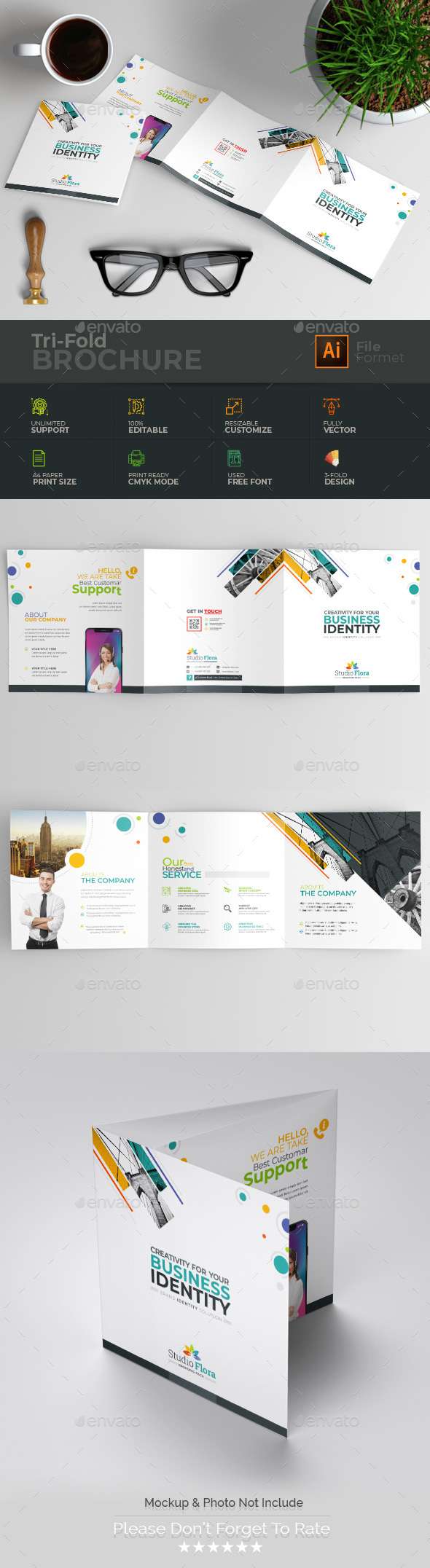 Square Tri-fold Brochure - Brochures Print Templates