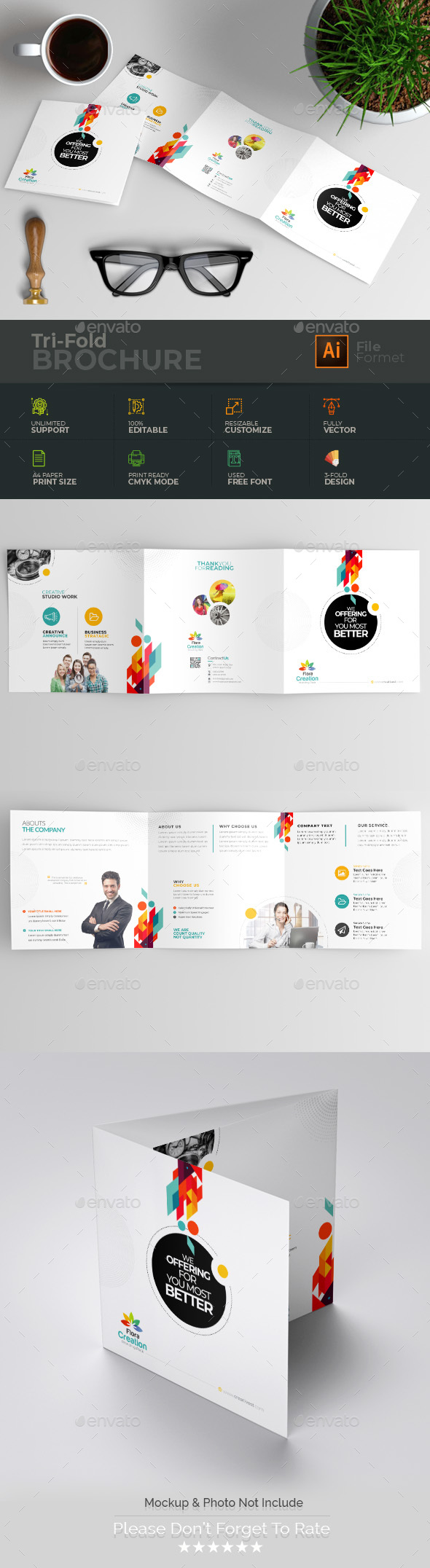 Square Tri-fold Brochure - Brochures Print Templates