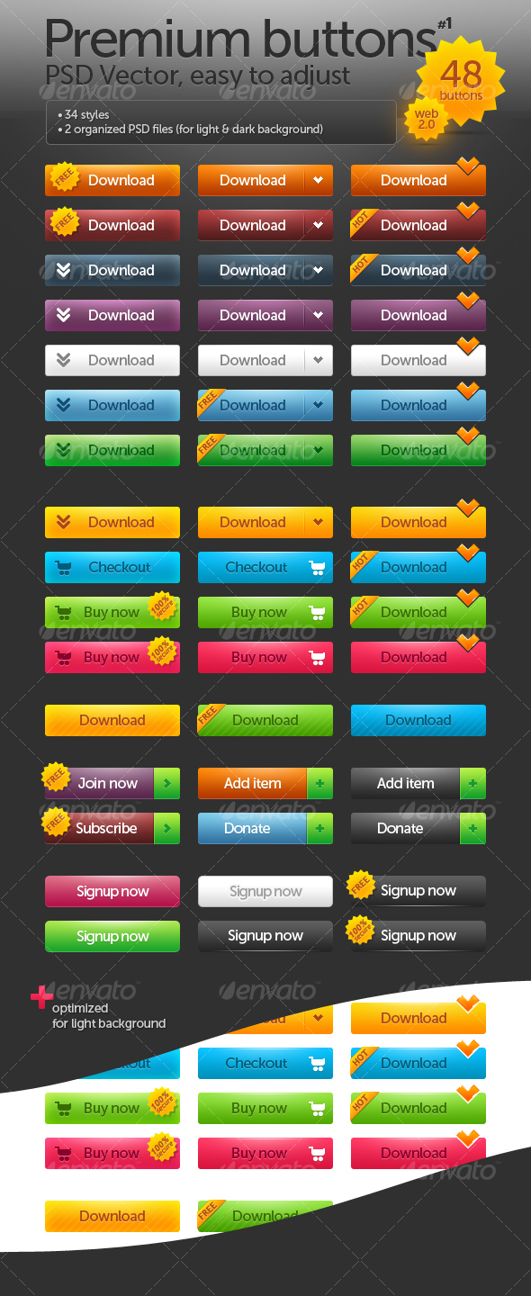 Premium buttons #1 - Buttons Web Elements