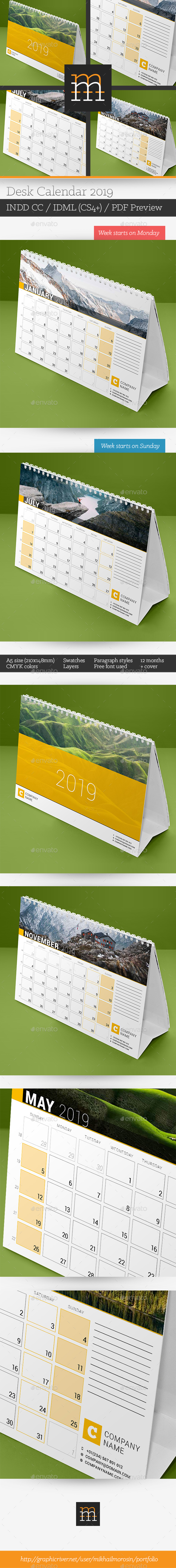 Desk Calendar 2019 - Calendars Stationery