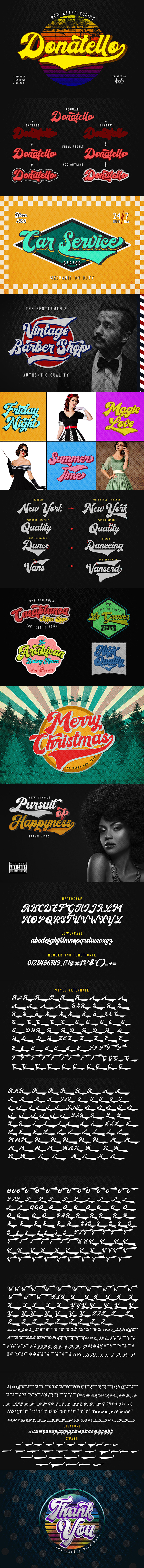Donatello - new retro script - Script Fonts