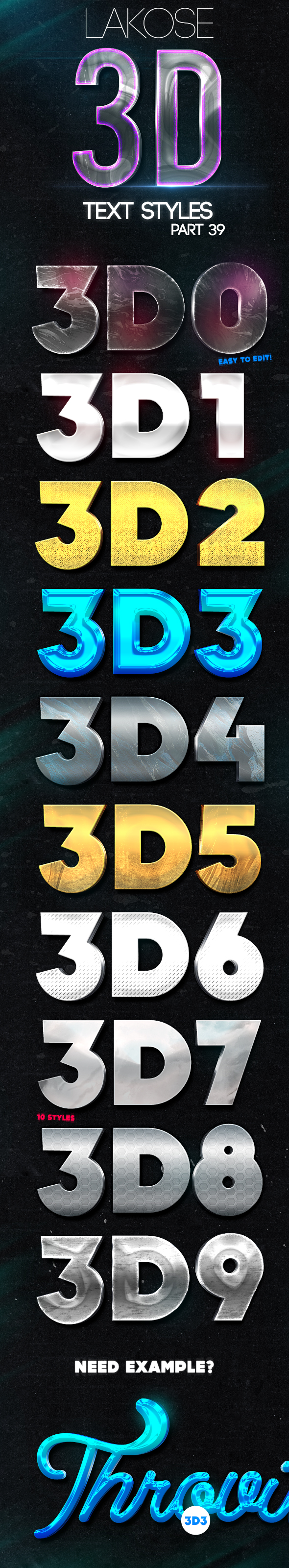Lakose 3D Text Styles Part 39