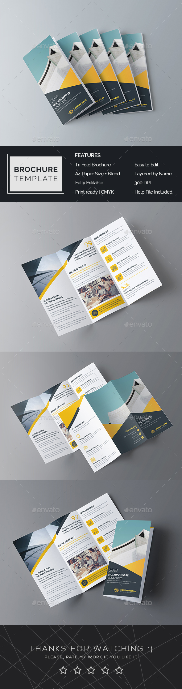 Trifold Brochure InDesign Template - Brochures Print Templates